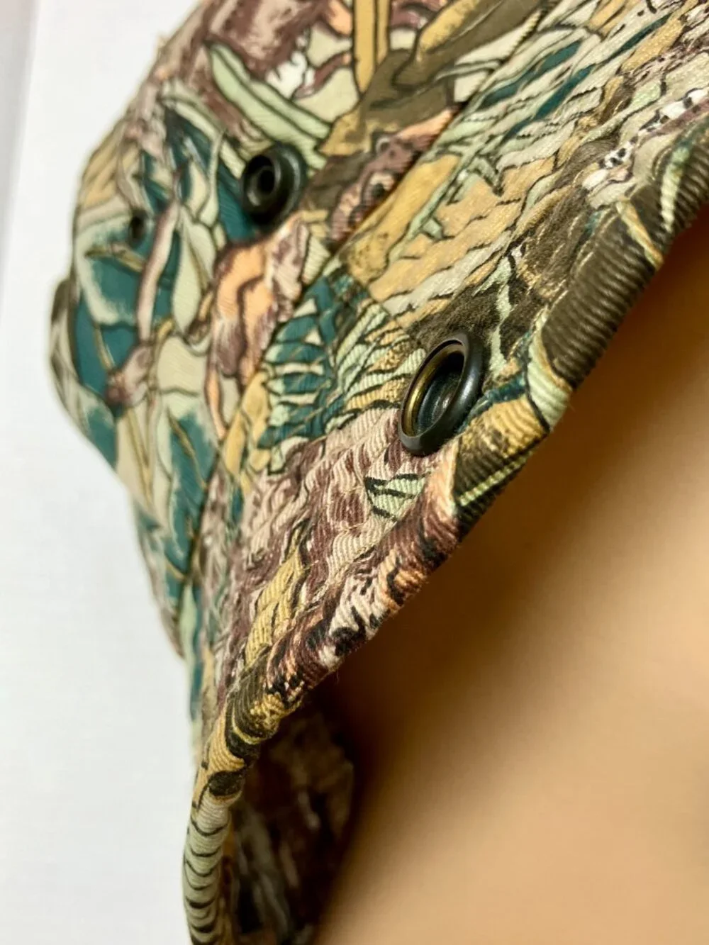 Vintage Bucket hat with snaps and animal collage print